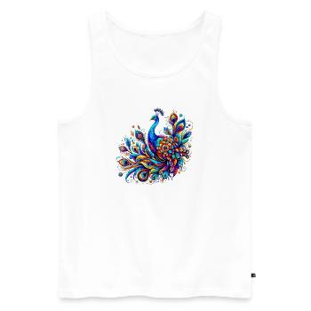 Peacock - Men's Premium Organic Tank Top - white - Front - AI Model Male 178 light (178cm)