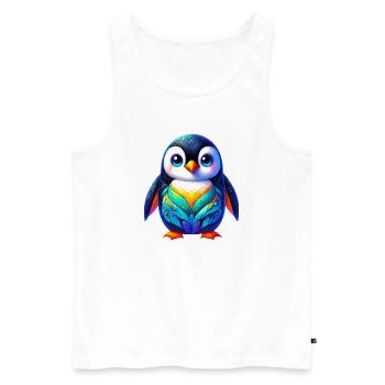 Penguin - Men's Premium Organic Tank Top - white - Front - Michal (187cm)