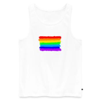 Pride Rainbow Colours / RGB Graffiti Spraypaint - Men's Premium Organic Tank Top - white - Front - AI Model Male 178 light (178cm)
