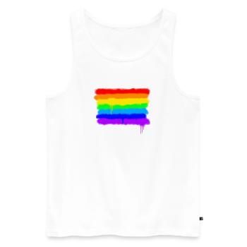 Pride Rainbow Colours / RGB Graffiti - Men's Premium Organic Tank Top - white - Front - AI Model Male 178 light (178cm)