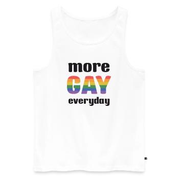 LGBT Pride Month - More Gay Everyday - Men's Premium Organic Tank Top - white - Front - Michal (187cm)