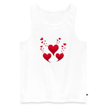 Red hearts - Men's Premium Organic Tank Top - white - Front - AI Model Male 178 light (178cm)