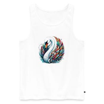 Cygne - Débardeur bio Premium Homme - blanc - Devant - Michal (187cm)