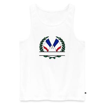 Drapeaux France couronne de laurier bannière - Débardeur bio Premium Homme - blanc - Devant - Michal (187cm)