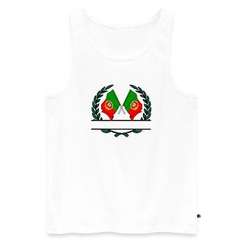 Flags Portugal laurel wreath banner - Men's Premium Organic Tank Top - white - Front - Michal (187cm)