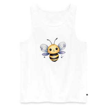 Kleines Bienchen - Männer Premium Bio Tank Top - Weiß - Vorne - Michal (187cm)