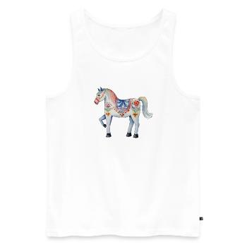 Dalapferd - Männer Premium Bio Tank Top - Weiß - Vorne - AI Model Male 178 light (178cm)
