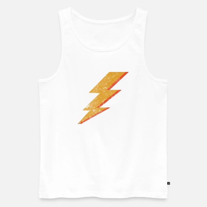 Grunge Style Rot & Gelb Blitz - Männer Premium Bio Tank Top - Weiß