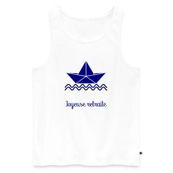 HAPPY RETREAT. RETIREMENT - Men's Premium Organic Tank Top - white - Front - Michal (187cm)