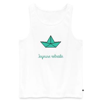 RUHESTAND. PENSIONIERT - Männer Premium Bio Tank Top - Weiß - Vorne - AI Model Male 178 light (178cm)