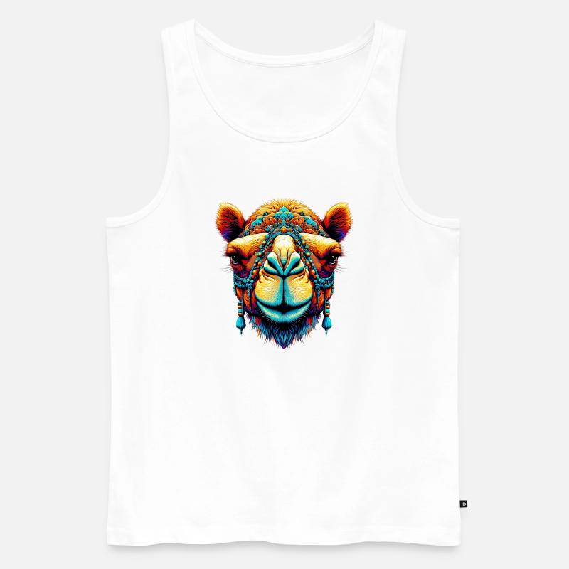 Kamel - Männer Premium Bio Tank Top - Weiß