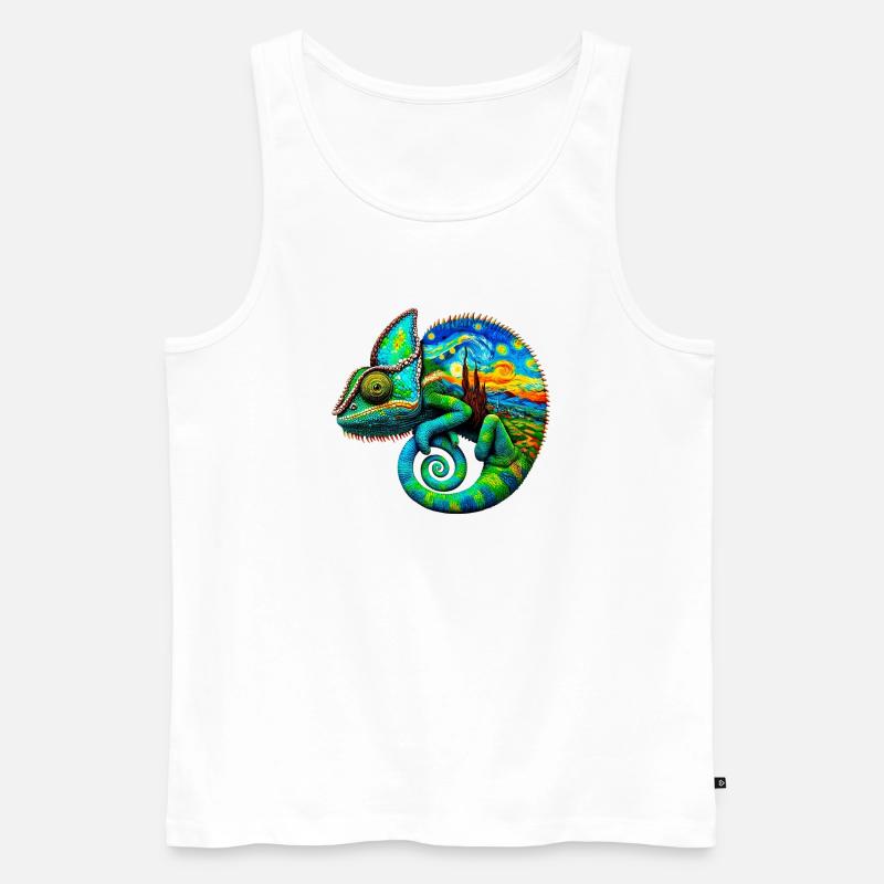 Van Gogh Chamäleon - Männer Premium Bio Tank Top - Weiß