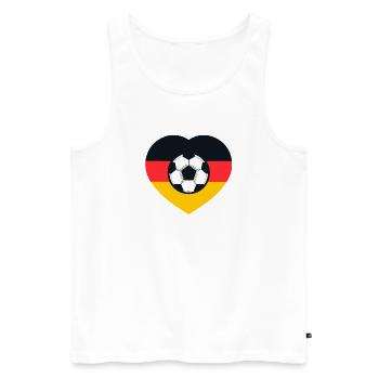 Deutschland Herz Fußball Emblem - Männer Premium Bio Tank Top - Weiß - Vorne - Michal (187cm)