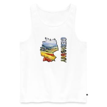 Watercolor Map of Germany - Men's Premium Organic Tank Top - white - Front - Michal (187cm)