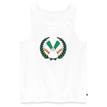 Flags Ireland in laurel wreath - Men's Premium Organic Tank Top - white - Front - Michal (187cm)