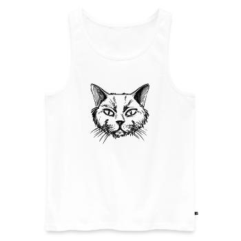 Chat - Débardeur bio Premium Homme - blanc - Devant - Michal (187cm)