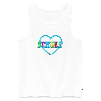 Bleistift Herz Schule Schrift blau Schulanfang - Männer Premium Bio Tank Top - Weiß - Vorne - Michal (187cm)