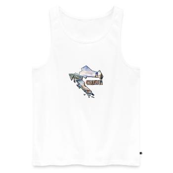 Watercolor Map of Croatia - Men's Premium Organic Tank Top - white - Front - AI Model Male 178 light (178cm)