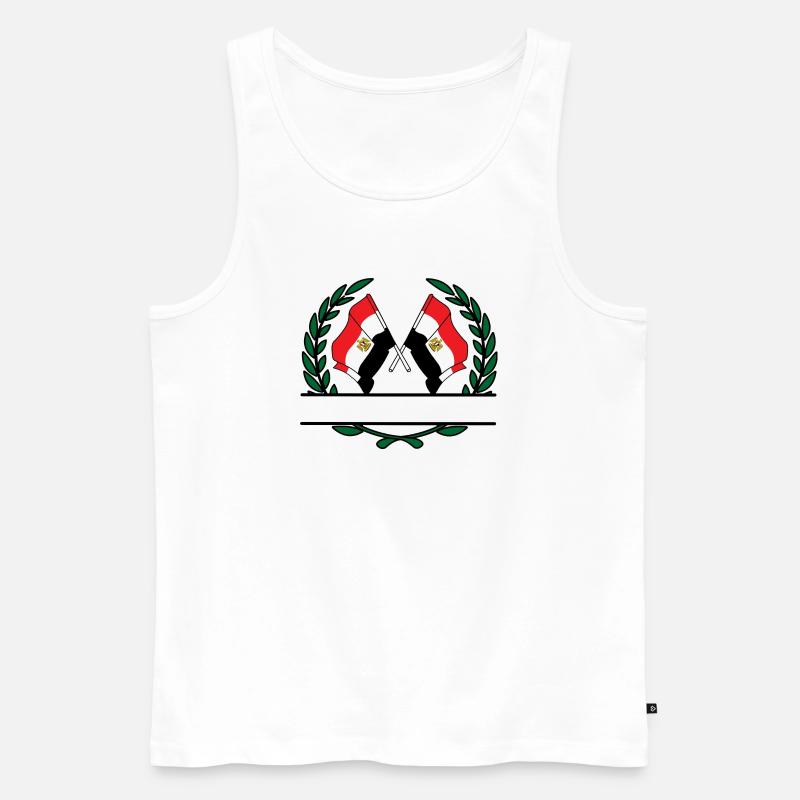 Drapeaux Égypte couronne de laurier bannière - Débardeur bio Premium Homme - blanc