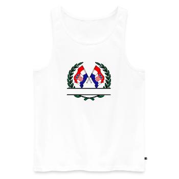 Drapeaux Croatie couronne de laurier bannière - Débardeur bio Premium Homme - blanc - Devant - Michal (187cm)