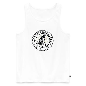 World's Greatest Cyclist Vintage Rennradfahrer - Männer Premium Bio Tank Top - Weiß - Vorne - Michal (187cm)