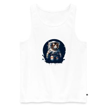 A cat in an astronaut suit - Men's Premium Organic Tank Top - white - Front - AI Model Male 178 light (178cm)