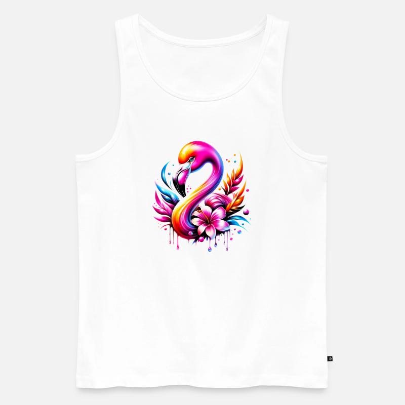 Flamingo - Männer Premium Bio Tank Top - Weiß
