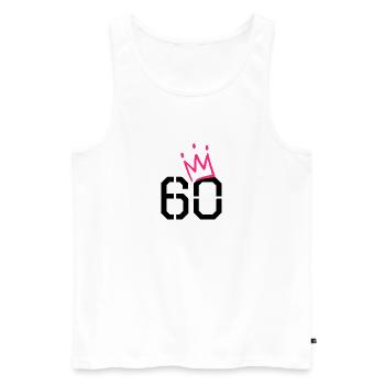 60. Geburtstag Geschenk - 60 Jahre mit Krone - Männer Premium Bio Tank Top - Weiß - Vorne - Michal (187cm)