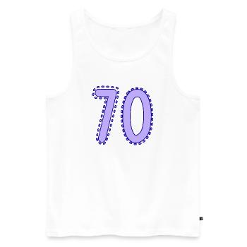 70. 70 JAHRE. 70. JAHRESTAG. 70-JÄHRIGES JUBILÄUM. - Männer Premium Bio Tank Top - Weiß - Vorne - AI Model Male 178 light (178cm)