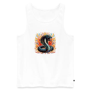 colorful cobra snake motif with flames - Men's Premium Organic Tank Top - white - Front - AI Model Male 178 light (178cm)