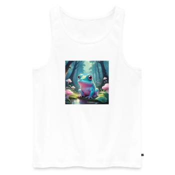 Frog in the fairytale forest - Men's Premium Organic Tank Top - white - Front - AI Model Male 178 light (178cm)