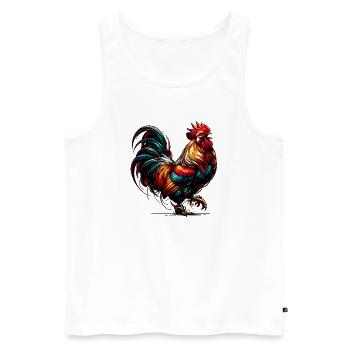 prächtiger Hahn in leuchtend bunten Farben - Männer Premium Bio Tank Top - Weiß - Vorne - AI Model Male 178 light (178cm)