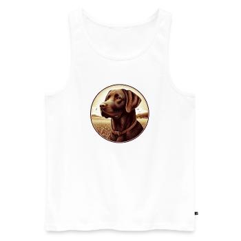 The beautiful brown Labrador Retriever - Männer Premium Bio Tank Top - Weiß - Vorne - Michal (187cm)