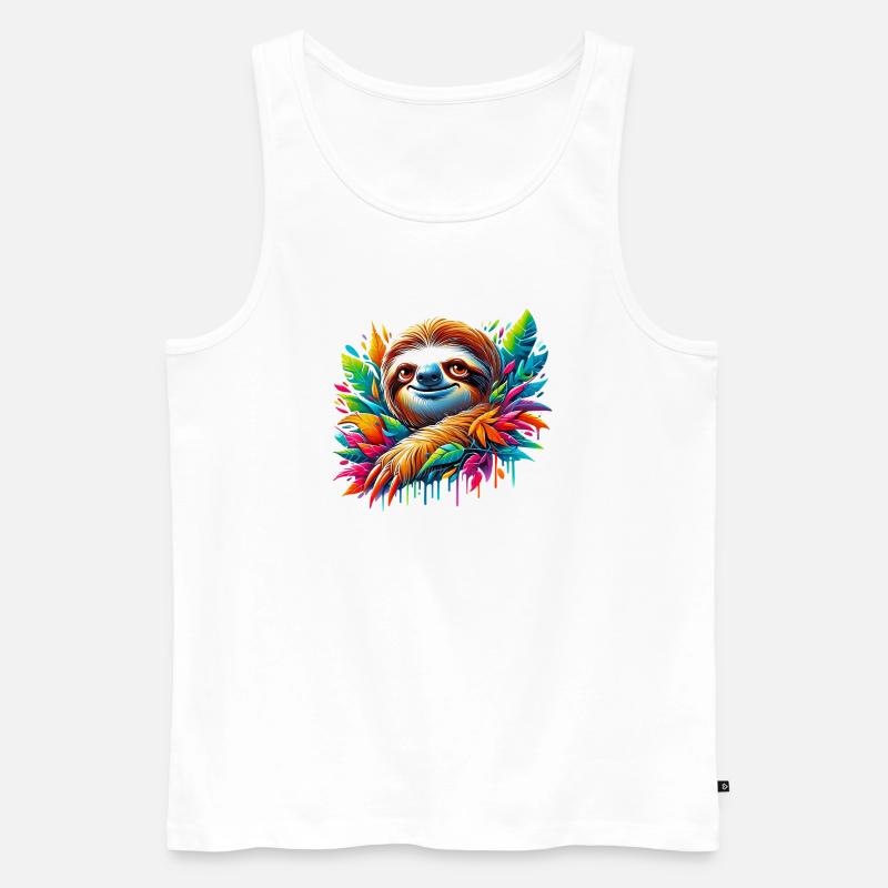 Faultier - Männer Premium Bio Tank Top - Weiß