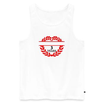 Name banner three years, heart laurel wreath - Men's Premium Organic Tank Top - white - Front - Michal (187cm)