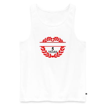 Name banner five years, heart laurel wreath - Men's Premium Organic Tank Top - white - Front - Michal (187cm)