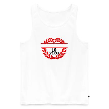 Name banner ten years, heart laurel wreath - Men's Premium Organic Tank Top - white - Front - AI Model Male 178 light (178cm)
