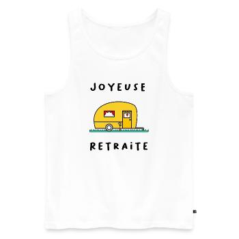 HAPPY RETREAT. RETIRED. HAPPY RETIREMENT - Men's Premium Organic Tank Top - white - Front - Michal (187cm)