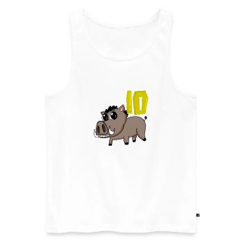 10th Birthday Motif Wild Boar - Ten Years Old - Men's Premium Organic Tank Top - white - Front - AI Model Male 178 light (178cm)