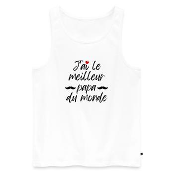 Ich habe den besten Vater der Welt - Männer Premium Bio Tank Top - Weiß - Vorne - Michal (187cm)