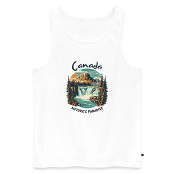 Canada's landscape - Men's Premium Organic Tank Top - white - Front - Michal (187cm)