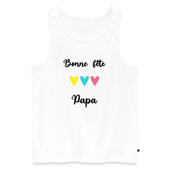 HAPPY FATHER'S DAY. DAD. FATHER's DAY - Men's Premium Organic Tank Top - white - Front - Michal (187cm)
