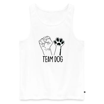 Team Dog - Männer Premium Bio Tank Top - Weiß - Vorne - Michal (187cm)