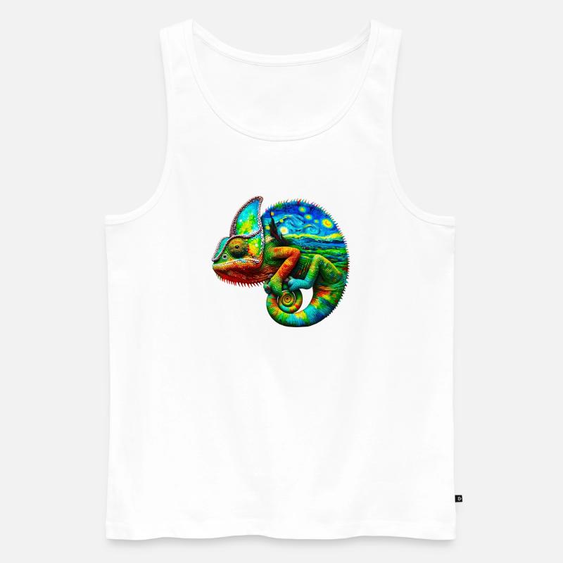 Van Gogh Chamäleon - Männer Premium Bio Tank Top - Weiß