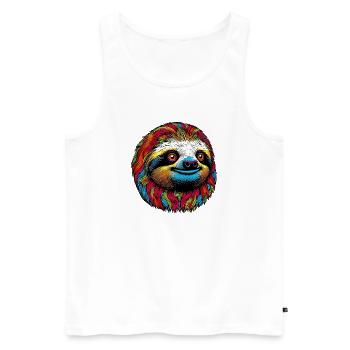 Sloth - Men's Premium Organic Tank Top - white - Front - Michal (187cm)