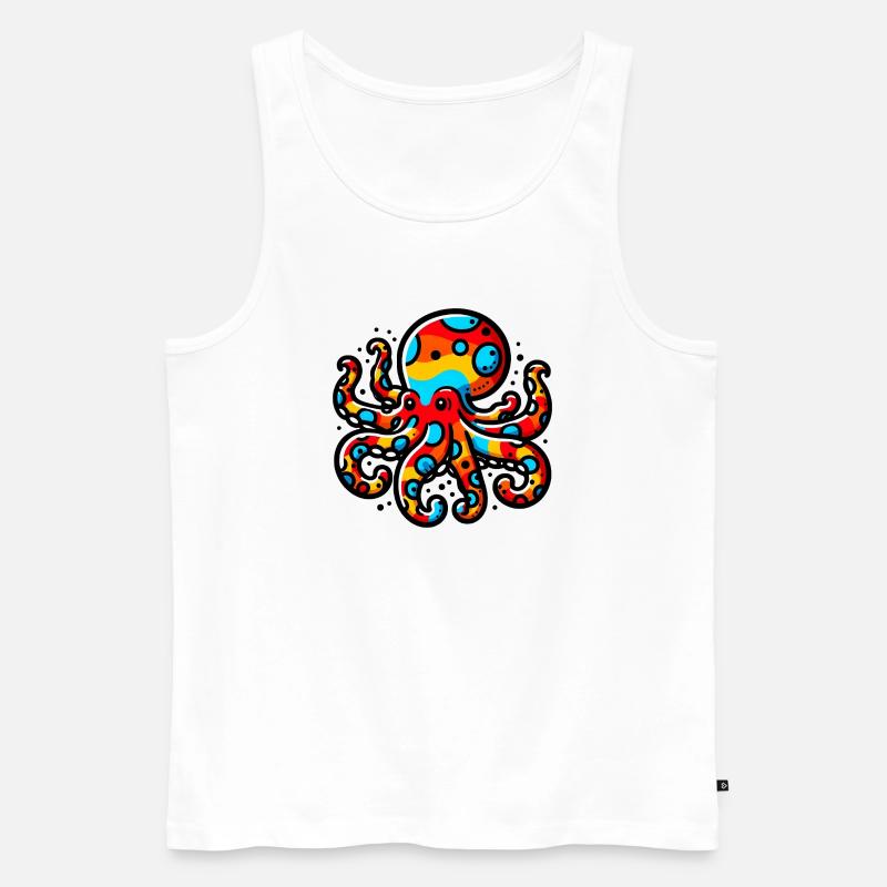 Krake - Männer Premium Bio Tank Top - Weiß