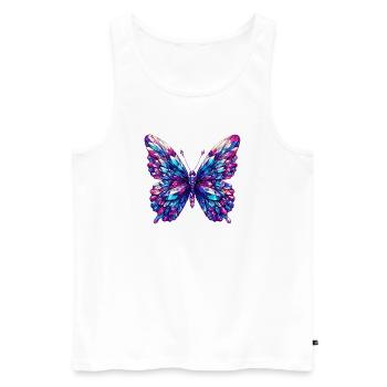 Kristall-Schmetterling - Männer Premium Bio Tank Top - Weiß - Vorne - AI Model Male 178 light (178cm)