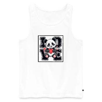 Amour du panda - Débardeur bio Premium Homme - blanc - Devant - AI Model Male 178 light (178cm)