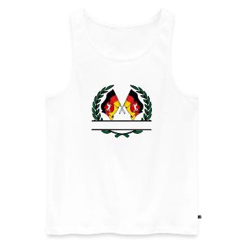 Drapeaux Basse-Saxe couronne de laurier bannière - Débardeur bio Premium Homme - blanc - Devant - Michal (187cm)