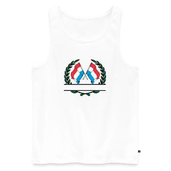 Drapeaux luxembourgeois couronne de laurier bannière - Débardeur bio Premium Homme - blanc - Devant - Michal (187cm)